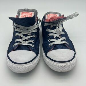 Junior Converse All-Star Chuck Taylor Blue/Silver Glitter Low Sneakers- Size 5